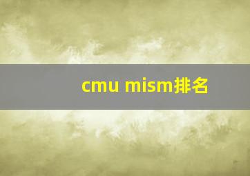 cmu mism排名